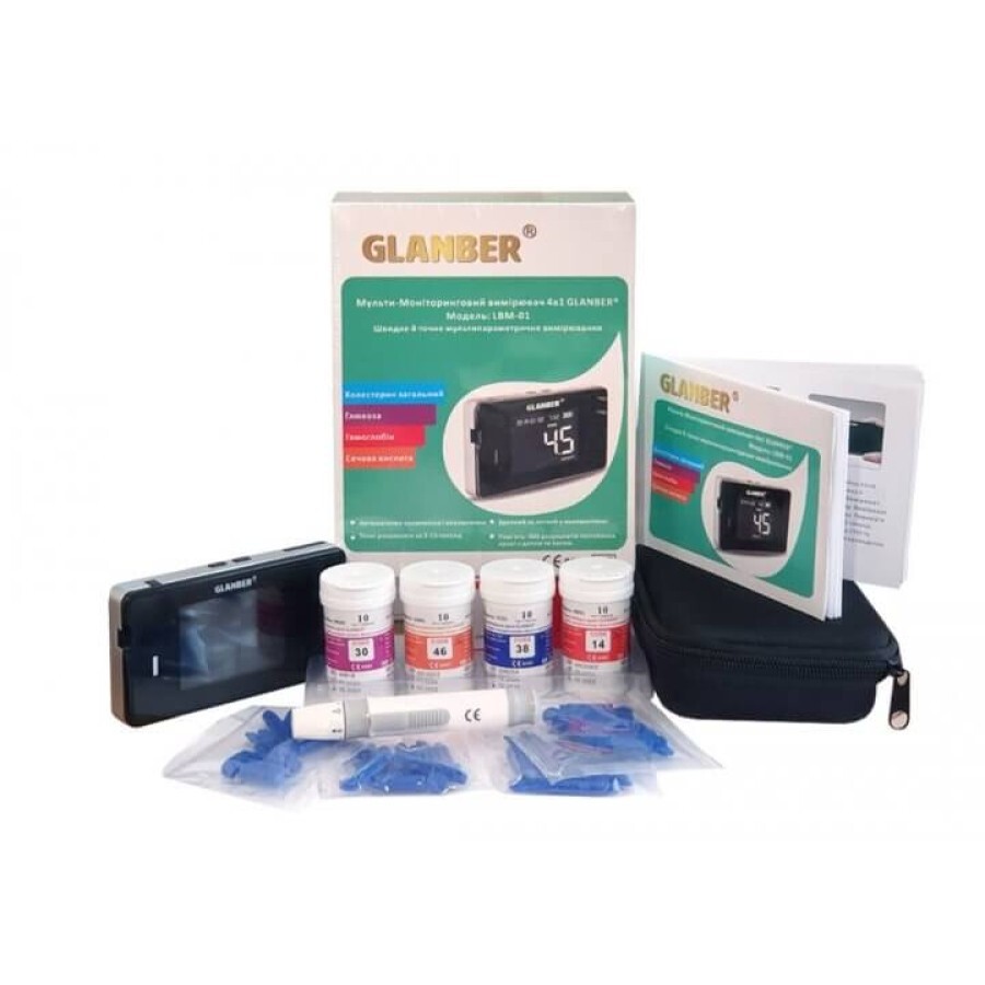 Глюкометр мульти-моніторинговий 4в1 Glanber LBM-01: ціни та характеристики