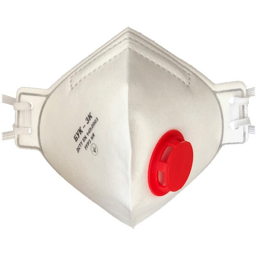 Напівмаска фільтруюча для захисту від аерозолів бук БУК-3K FFP3 NR 1 шт: ціни та характеристики
