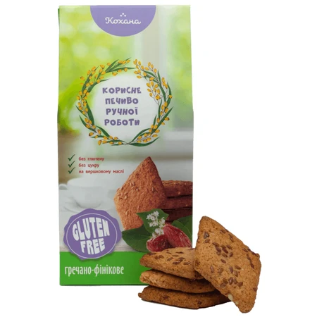 Печенье Кохана без глютена с гречнево-финиковым вкусом, 170 г: цены и характеристики