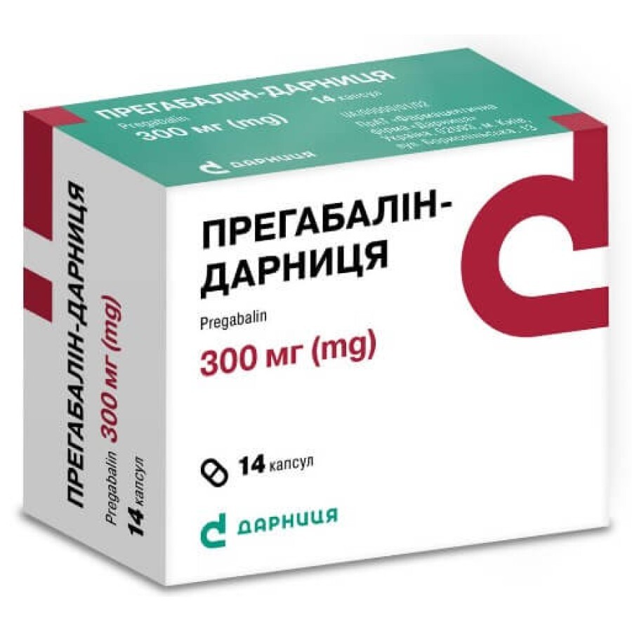 Прегабалін-Дарниця 300 мг капсули  блістер, №14: ціни та характеристики