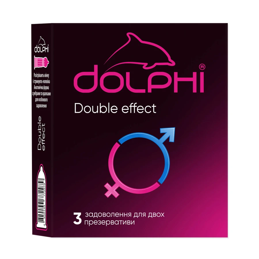 Презервативы Dolphi Double Effect, 3 шт.: цены и характеристики