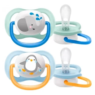 Пустышка ортодонтична Philips Avent Ultra Air Animal SCF080/05 для мальчиков 0-6 месяцев, 2 шт.