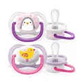 Пустушка силіконова Philips Avent Ultra Air Animal SCF080/11 ортодонтична, 0-6 місяців, 2 шт