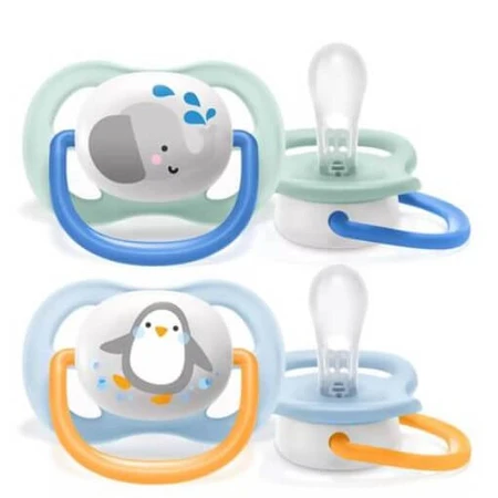 Пустушка силіконова Philips Avent Ultra Air Animal SCF080/11 ортодонтична, 0-6 місяців, 2 шт: ціни та характеристики