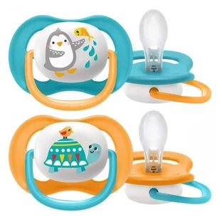 Пустушка ортодонтична Philips AVENT Ultra Air Animal SCF080/07 для хлопчиків 6-18 міс. 2 шт.