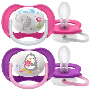 Пустушка ортодонтична Philips AVENT Ultra Air Animal (SCF080/08) для дівчаток 6-18 міс., 2 шт. 