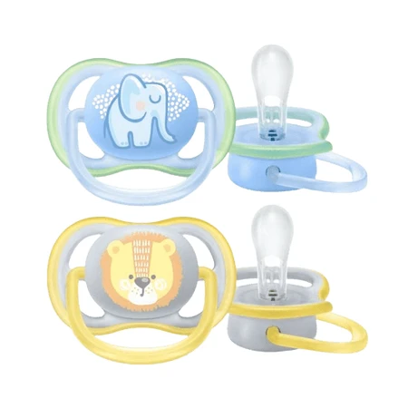 Пустышка силиконовая Philips Avent Ultra Air SCF085/01, ортодонтическая, с декором для мальчиков, 0-6 мес, 2 шт.: цены и характеристики