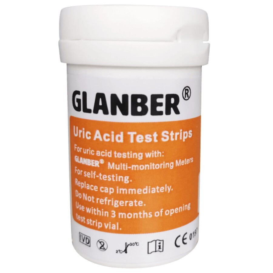 Тест-полоски для определения мочевой кислоты в крови Glanber UA01 №25: цены и характеристики