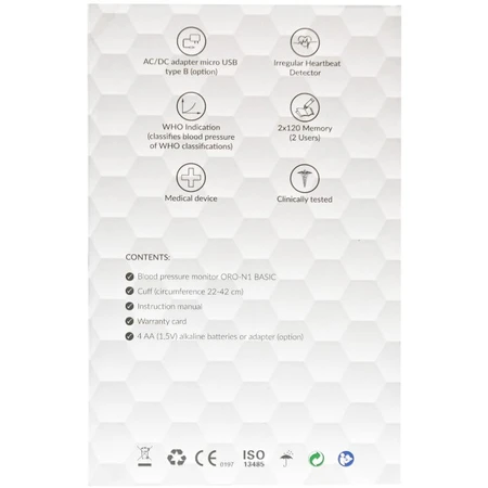Тонометр электронный ORO-N1 BASIC-Z: цены и характеристики