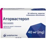 Аторвастерол табл. в/о 40 мг блістер №30: ціни та характеристики