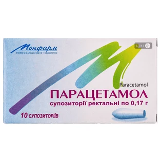 Парацетамол суп. ректал. 0,17 г стрип №10