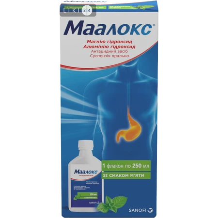 Маалокс сусп. фл. 250 мл: цены и характеристики
