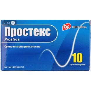 Простекс супп. ректал. 0,03 г контурн. ячейк. уп. №10
