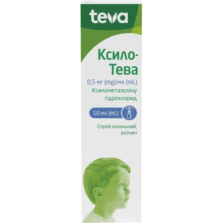 Ксило-Тева спрей назал., р-р 0,5 мг/мл фл. стекл. с дозатором 10 мл, в карт. коробке: цены и характеристики