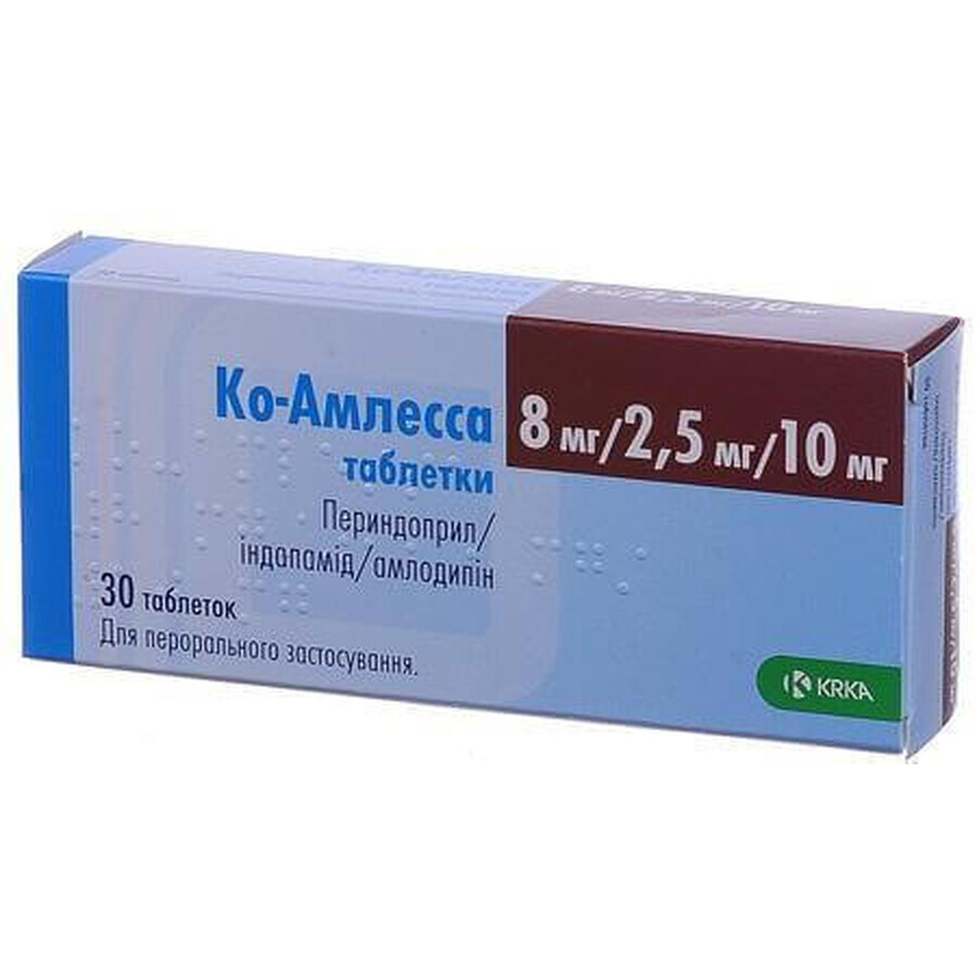 Ко-Амлесса табл., 8 мг/2,5 мг/10 мг №30: ціни та характеристики