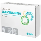 Доксициклин капс. 100 мг блистер, в пачке №10