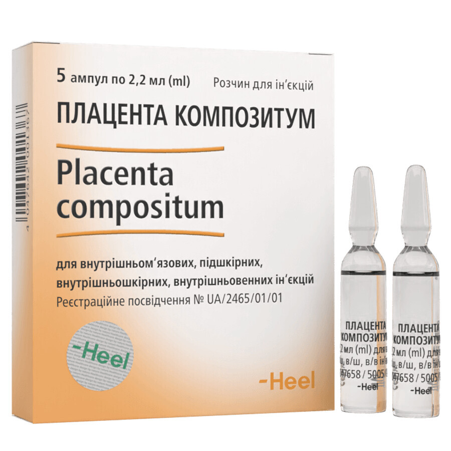 Плацента Композитум р-н д/ін. амп. 2,2 мл №5: ціни та характеристики