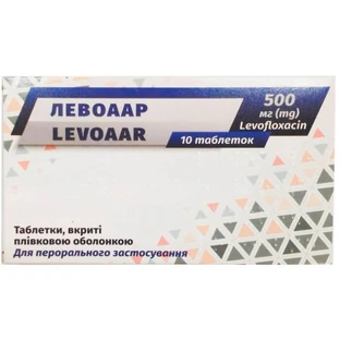 Левоаар табл. в/плівк. обол. 500 мг блістер №10