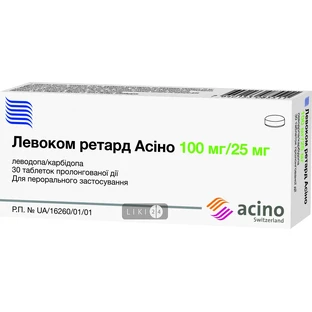 Левоком ретард асіно табл. пролонг. дії 125 мг блістер №30