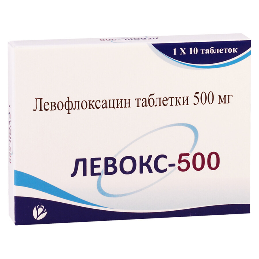 Левокс-500 табл. в/плівк. обол. 500 мг блістер №10: ціни та характеристики