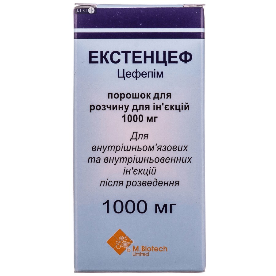 Екстенцеф порошок д/п ін. р-ну 1000 мг фл.