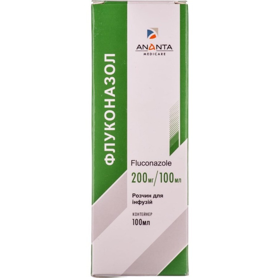 Флуконазол р-н д/ін. 200 мг/100 мл контейнер 100 мл: ціни та характеристики