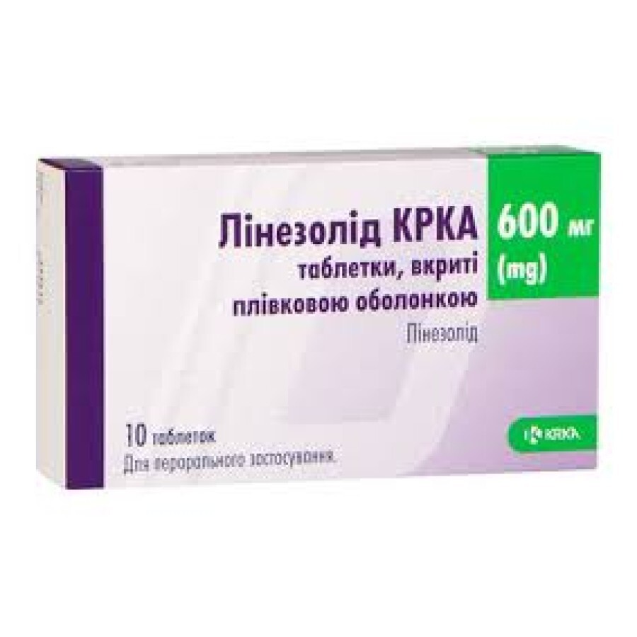 Линезолид krka табл. п/плен. оболочкой 600 мг блистер №10: цены и характеристики