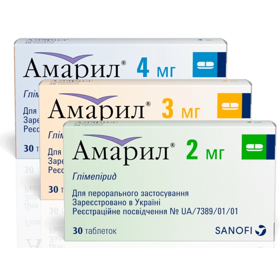 Амарил табл. 3 мг №30: ціни та характеристики