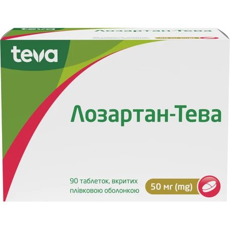 Лозартан-Тева табл. п/плен. оболочкой 50 мг блистер №90: цены и характеристики