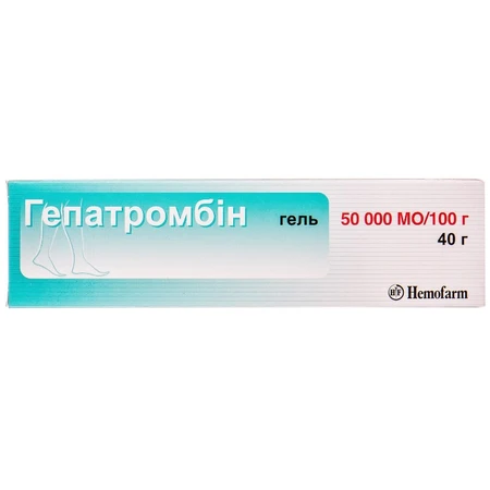 Гепатромбін гель 50000 МО/100 г туба 40 г: ціни та характеристики