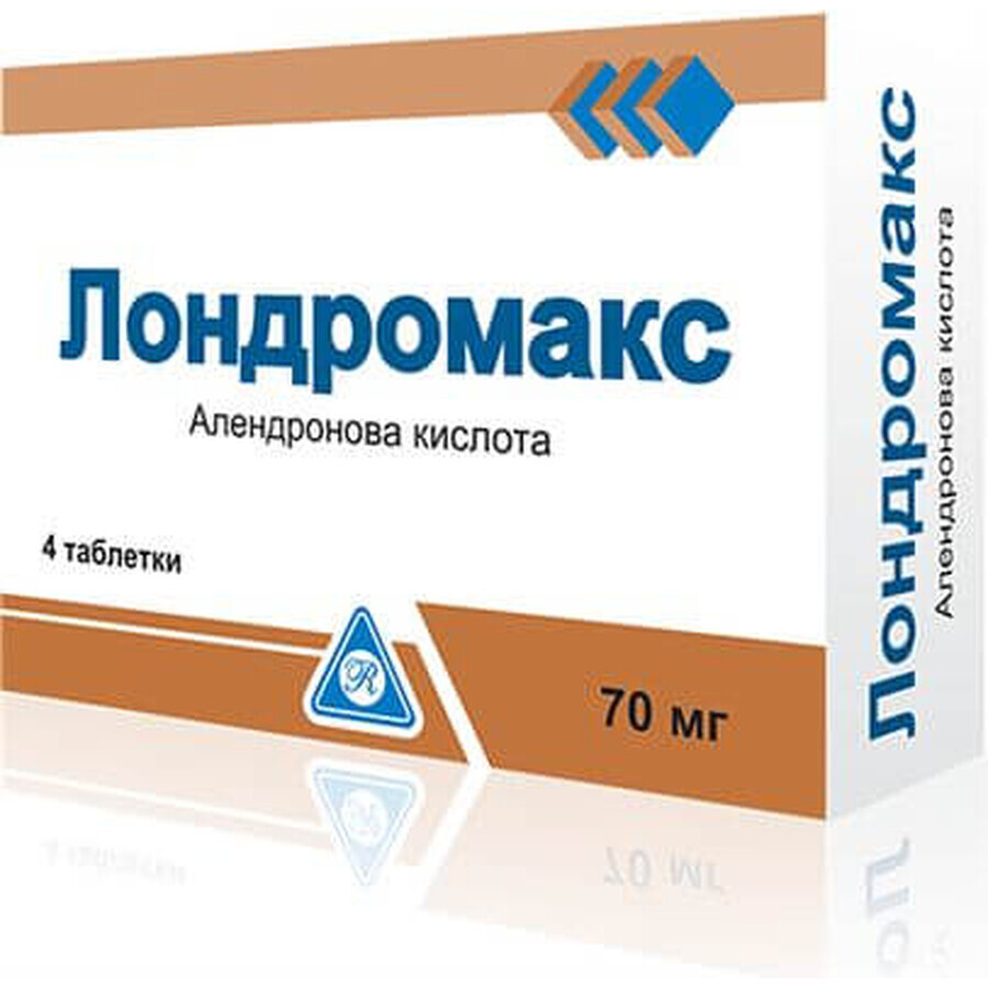 Лондромакс табл. 70 мг №4: ціни та характеристики