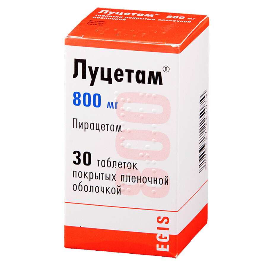 Луцетам таблетки п/плен. оболочкой 800 мг фл. №30