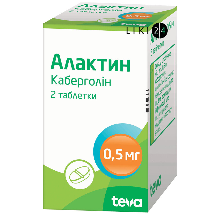 Алактин табл. 0,5 мг №2: ціни та характеристики