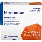Мелоксик р-н д/ін. 15 мг/1,5 мл амп. 1,5 мл №5: ціни та характеристики