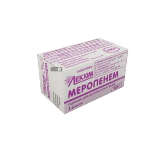 Меропенем пор. д/п ин. р-ра 0,5 г фл. в пачке