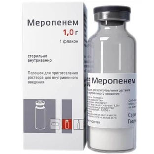 Меропенем пор. д/п ін. р-ну 1 г фл. №10