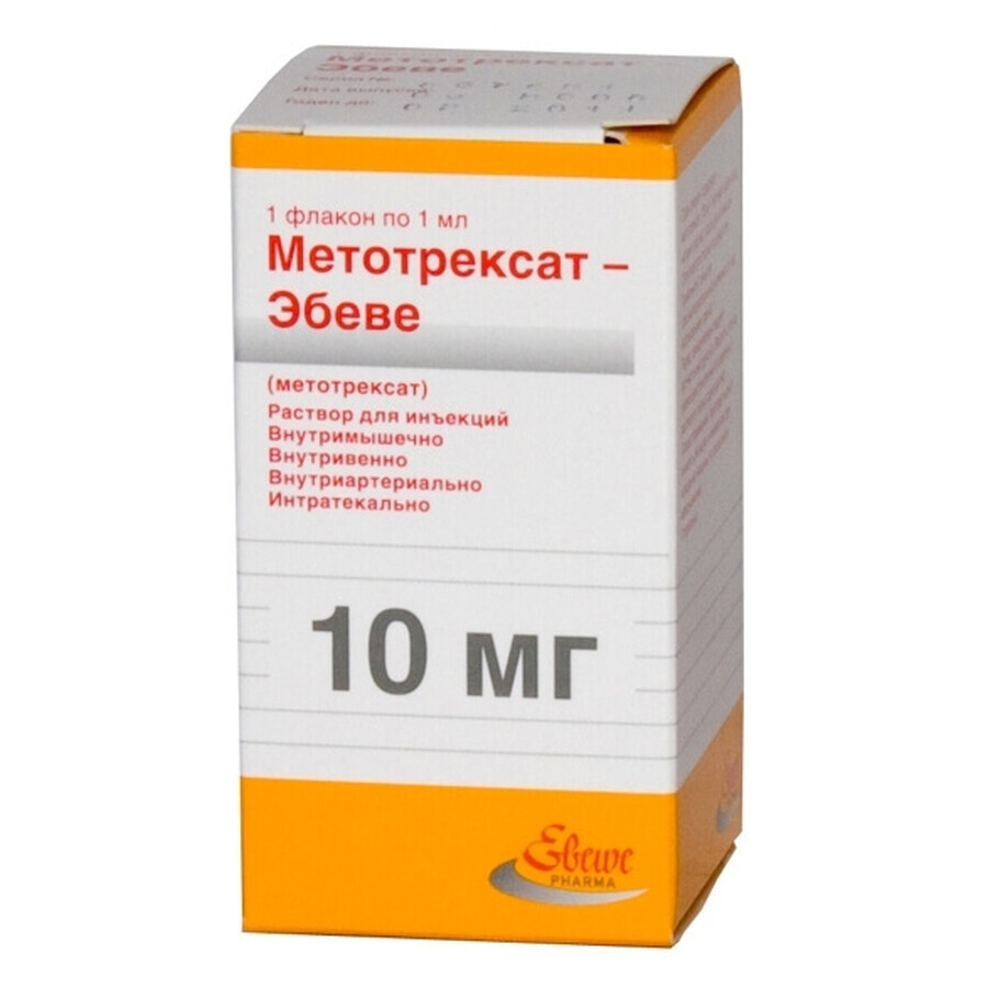 Метотрексат "эбеве" р-р д/ин. 10 мг фл. 1 мл: цены и характеристики