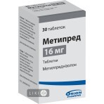 Метипред табл. 16 мг №30: ціни та характеристики
