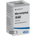 Метипред табл. 4 мг фл. №30: ціни та характеристики