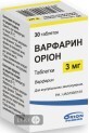Варфарин орион табл. 3 мг фл. №30