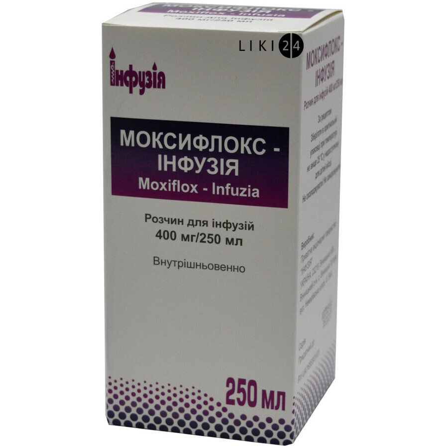 Моксифлокс-инфузия р-р д/инф. 400 мг/250 мл бутылка 250 мл: цены и характеристики