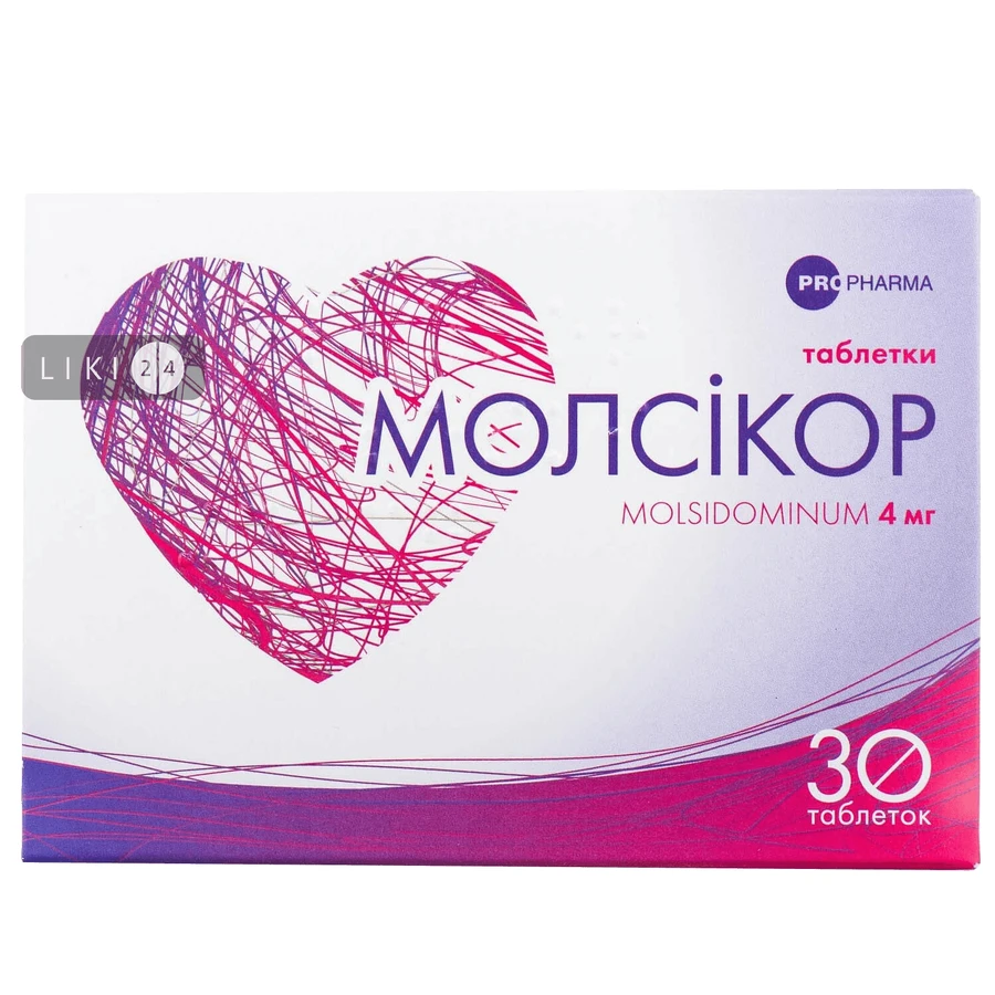 Молсидомин табл. 4 мг №30: цены и характеристики