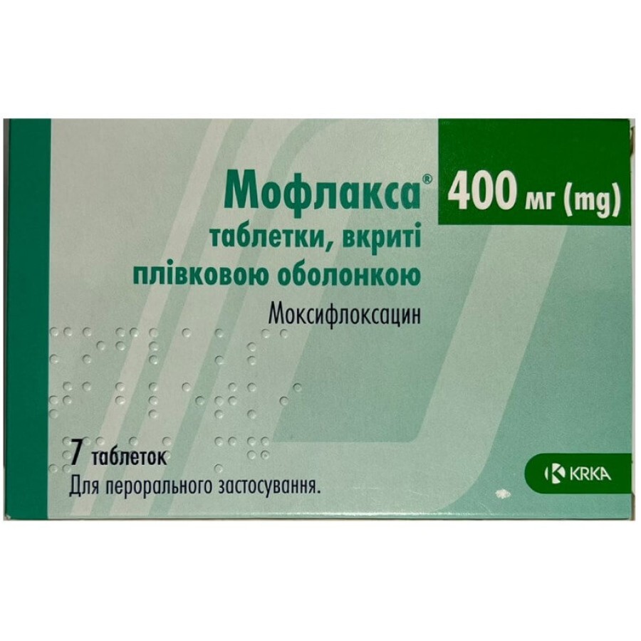 Мофлакса 400 мг табл. п/плен. оболочкой  блистер №7: цены и характеристики