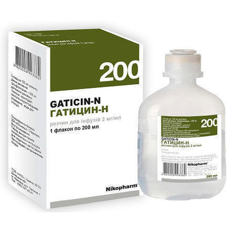 Гатицин-н р-н д/інф. 2 мг/мл фл. 200 мл, в пачці: ціни та характеристики