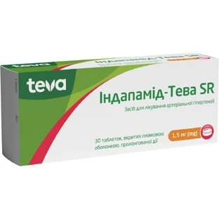 Індапамід-Тева SR табл. пролонг. дії 1,5 мг блістер №30