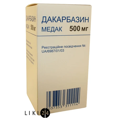 Дакарбазин медак пор. д/п р-ра д/инф. 500 мг фл.: цены и характеристики