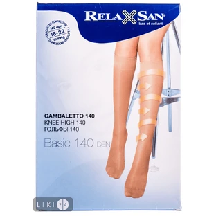 Гольфы 140 ден (18-22мм) р.4 чер. RELAXSAN 