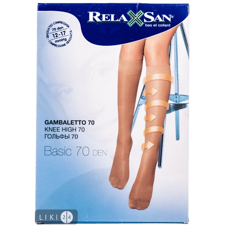 Гольфы 70 ден (12-17мм) р.4 чер. RELAXSAN : цены и характеристики