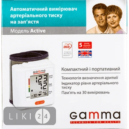 Измеритель (тонометр) АД Gamma Active на запястье : цены и характеристики