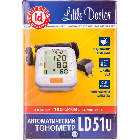 Измеритель (тонометр) АД Little Doctor LD-51U автом. унив. манжета+адаптер : цены и характеристики